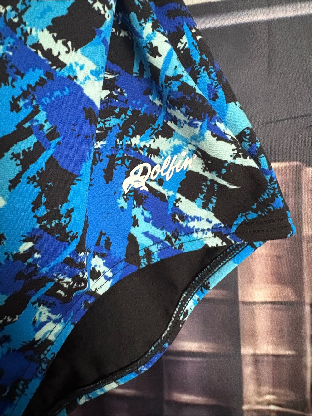 Blue Abstract Print One-Piece Swimsuit - Picture 2 of 10